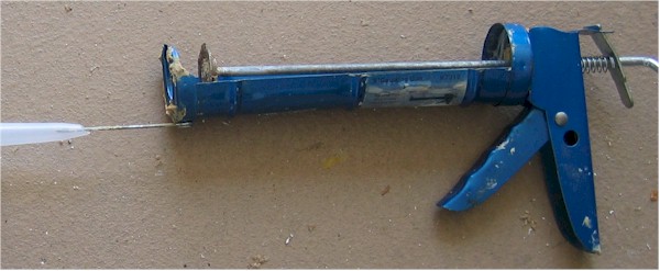 blue caulking gun